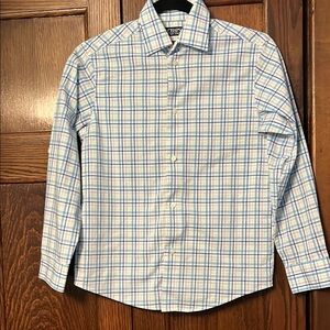 Chaps Blue and White Casual Button Down Shirt